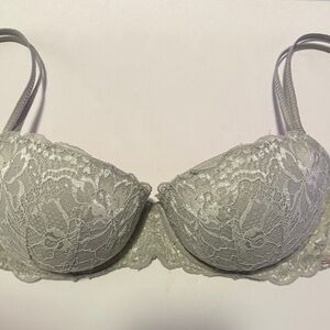 PINK Victoria's Secret Lace Bra - Light Gray
